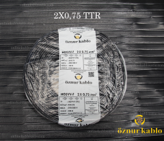 ÖZNUR KABLO 2X0,75 TTR SİYAH (H05VV-F)