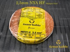 ÖZNUR 2,5mm HF NYA KABLO KAHVE H07Z1-U  100MT KANGAL