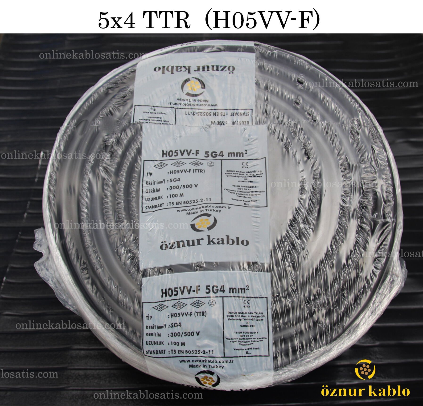 ÖZNUR KABLO 5x4 TTR SİYAH (H05VV-F)