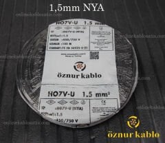 ÖZNUR KABLO 1,5mm NYA SİYAH H07V-U