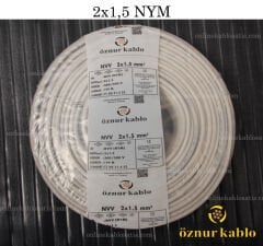 2X1,5 NYM ÖZNUR KABLO 100mt PAKET