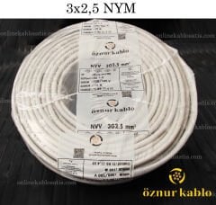 3X2,5 NYM ÖZNUR KABLO 100mt paket