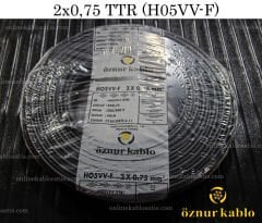 2X0,75 TTR SİYAH ÖZNUR KABLO H05VV-F