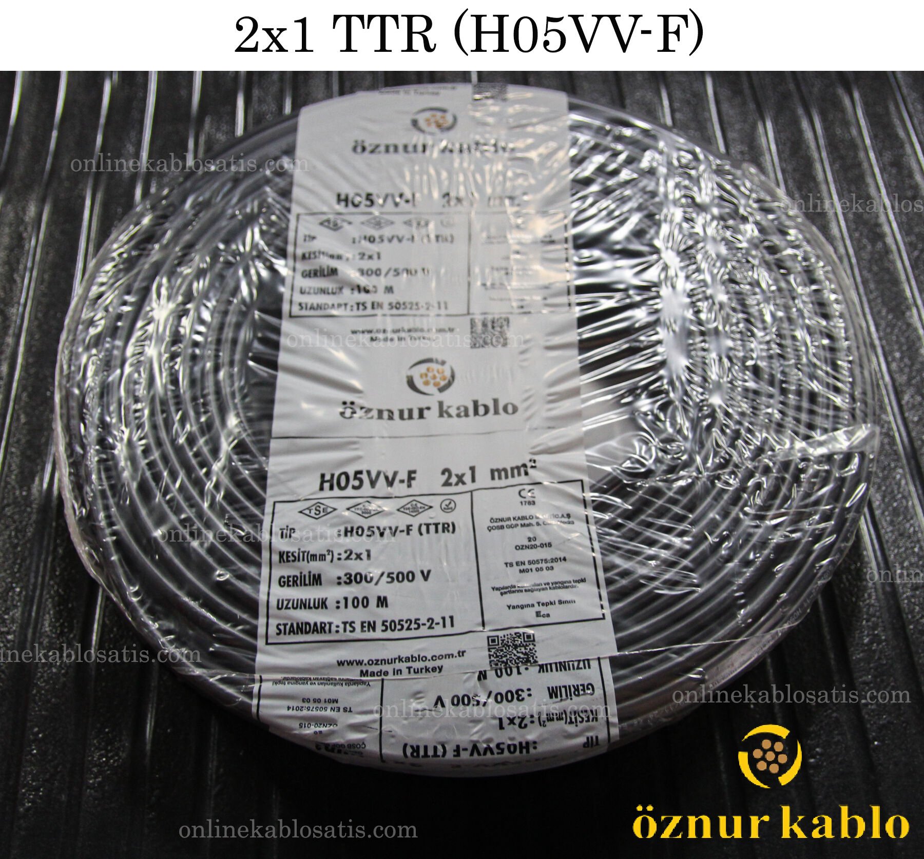 2X1 TTR SİYAH ÖZNUR KABLO H05VV-F