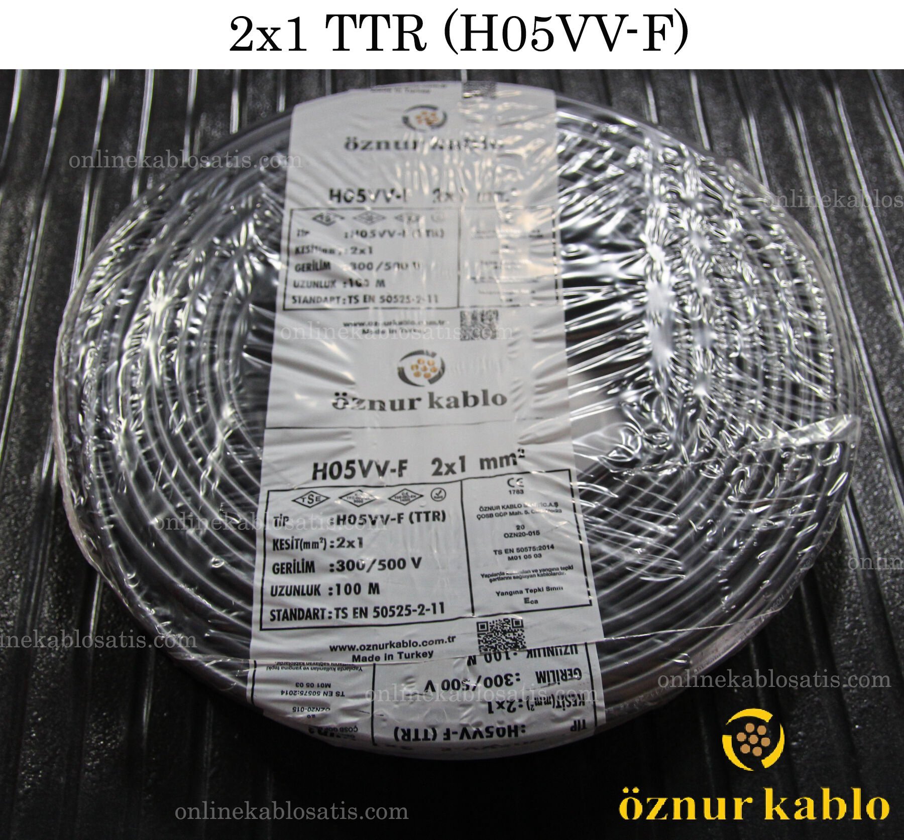 2X1 TTR SİYAH ÖZNUR KABLO H05VV-F 100MT KANGAL