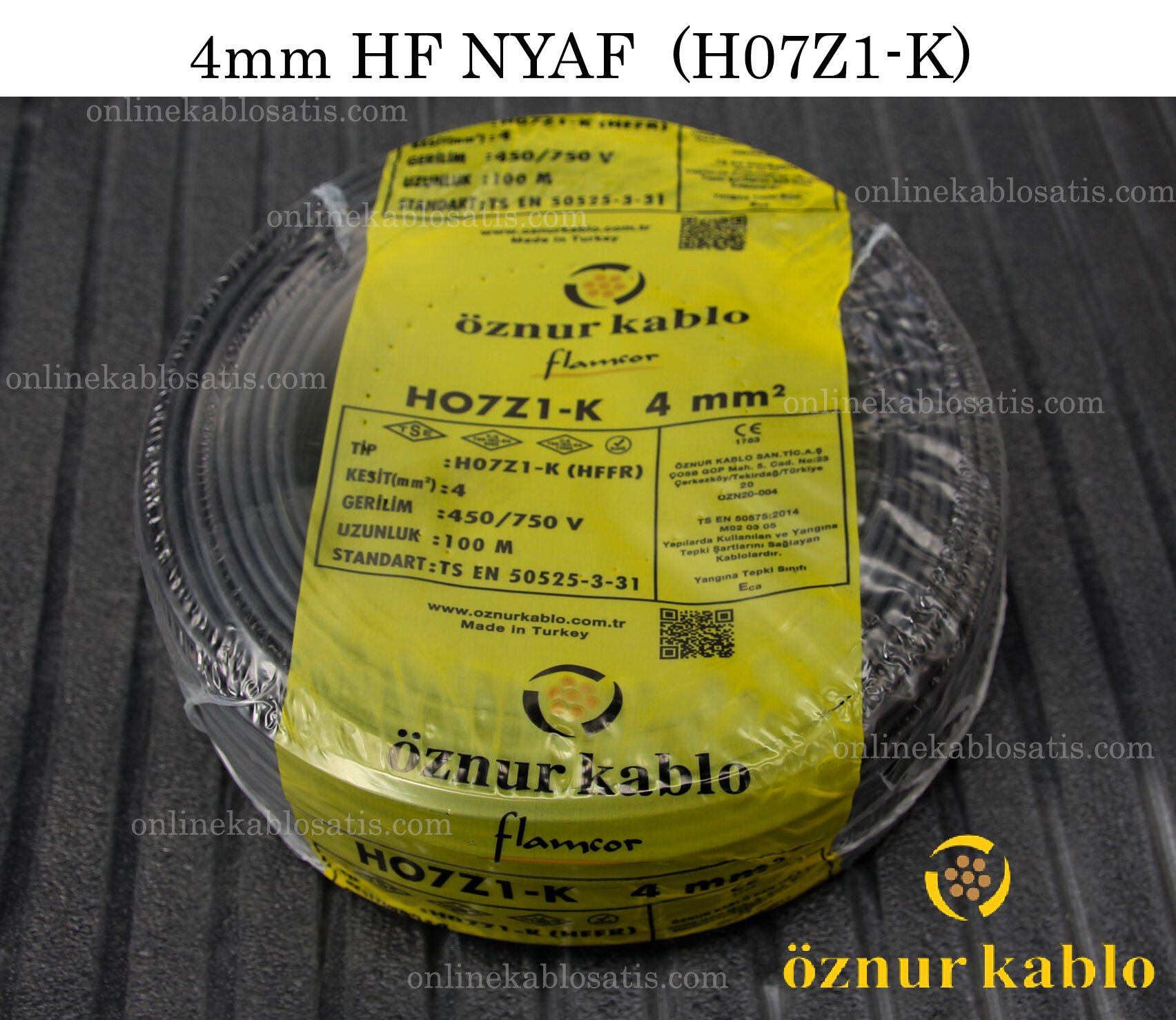 4mm HF NYAF SİYAH ÖZNUR KABLO H07Z1-K
