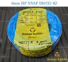 6mm HF NYAF MAVİ ÖZNUR KABLO H07Z1-K 100 mt kangal