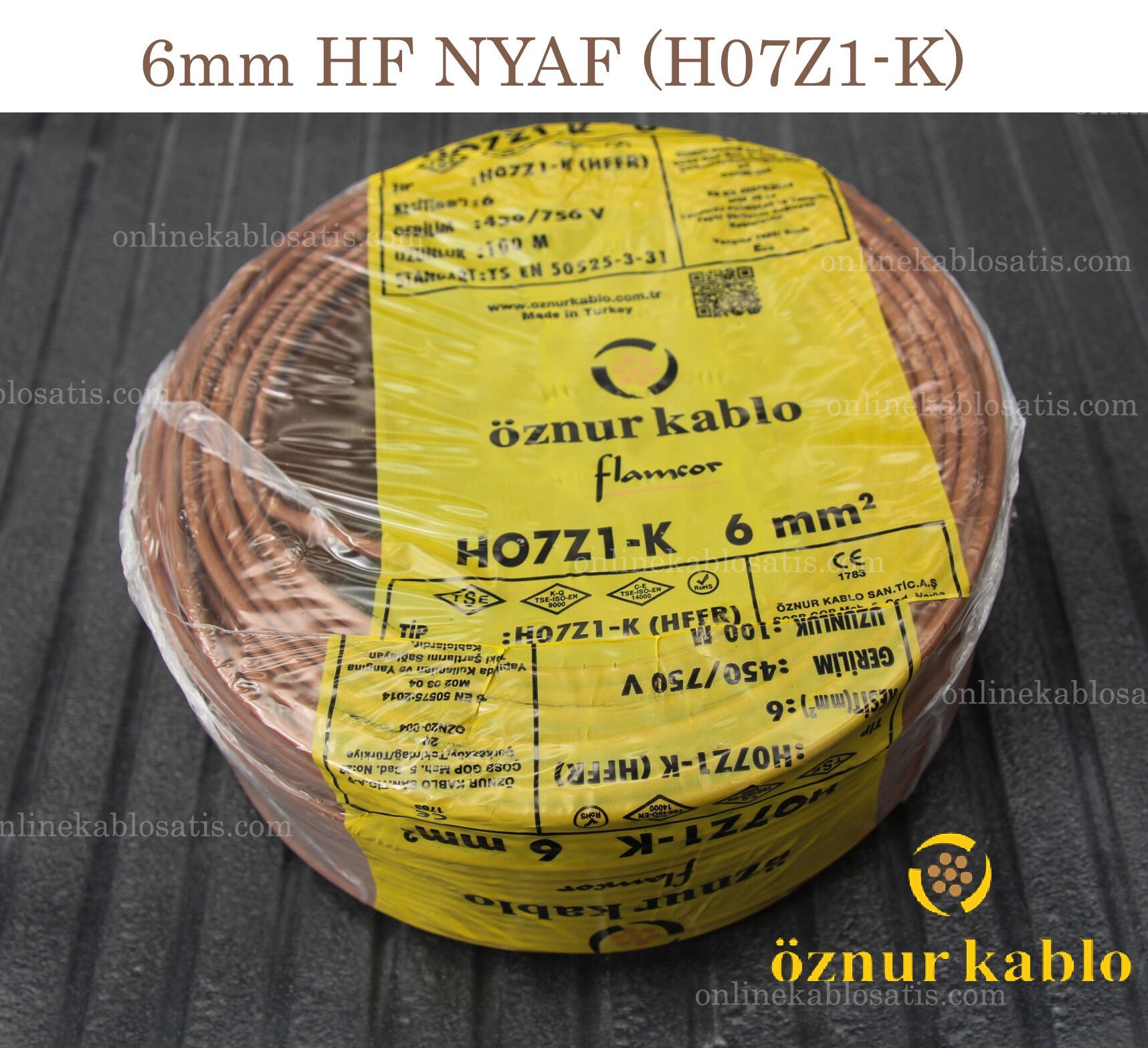 6mm HF NYAF KAHVE ÖZNUR KABLO H07Z1-K