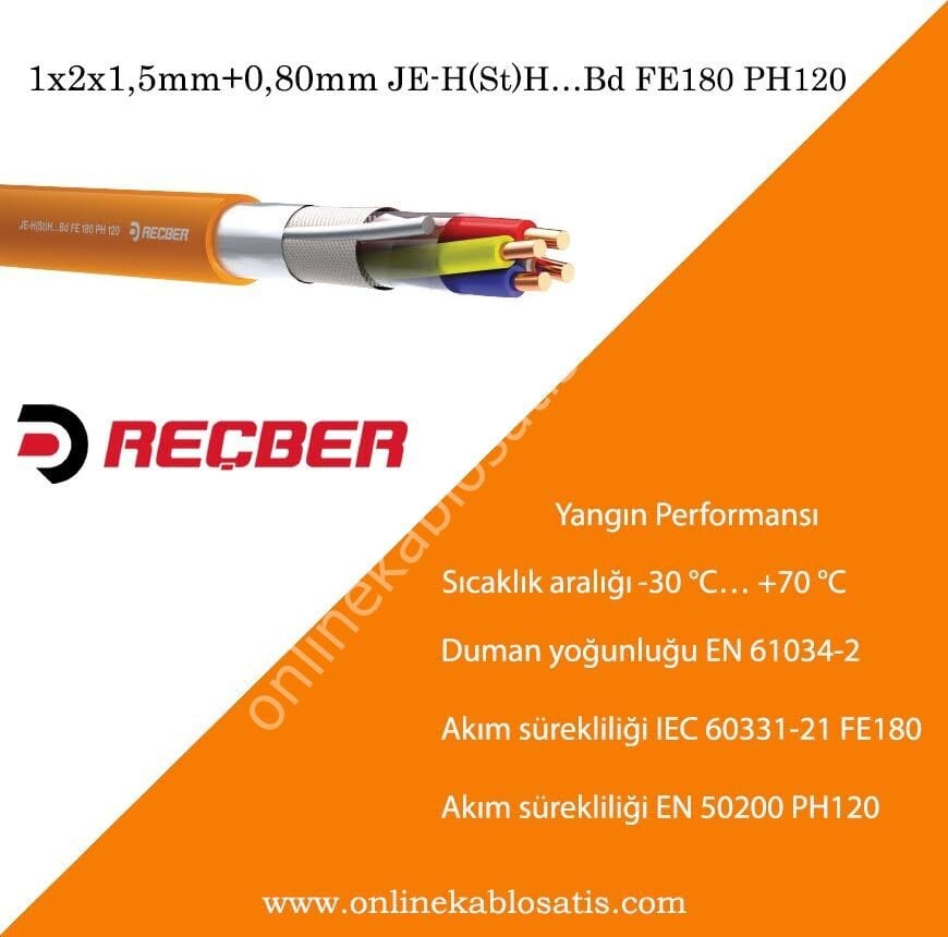 JE-H(St)H…Bd FE180 PH120 1x2x1,5mm2+0,80mm Yangın Kablosu 112071