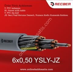 6x0,50mm YSLY-JZ Reçber Kablo