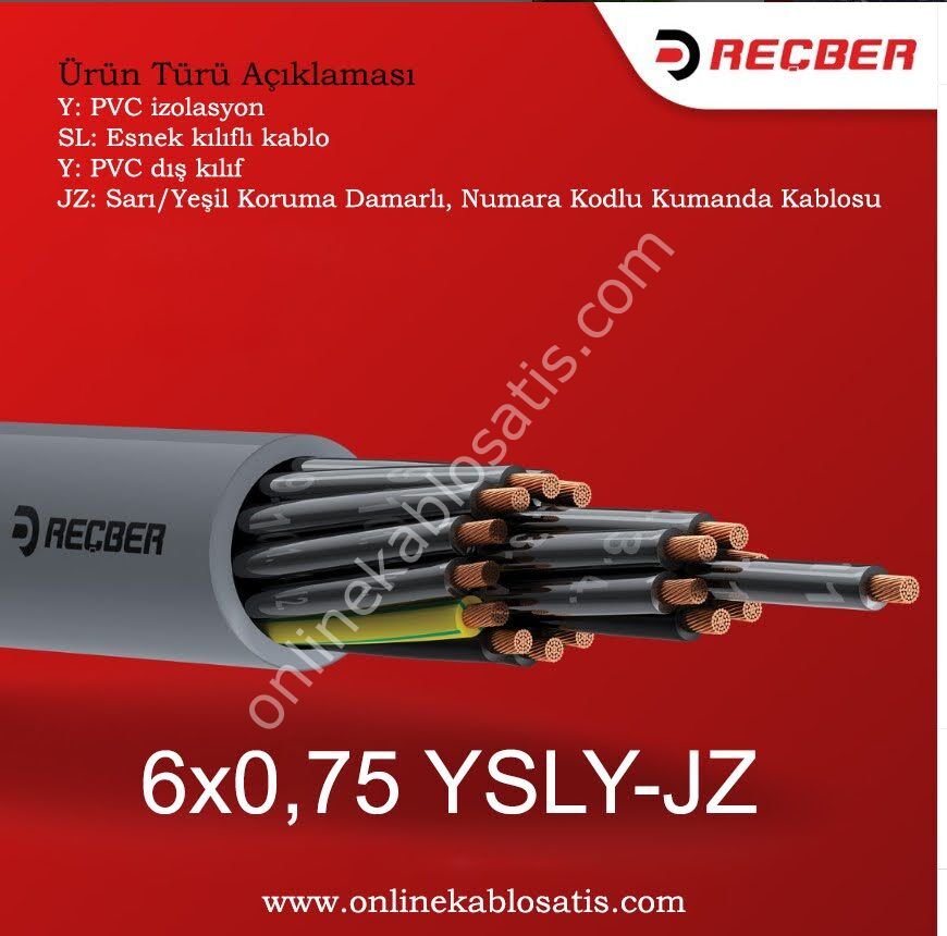 6x0,75mm YSLY-JZ Reçber Kablo