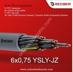 6x0,75mm YSLY-JZ Reçber Kablo