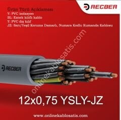 12x0,75mm YSLY-JZ Reçber Kablo