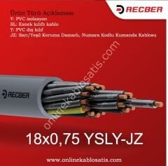 18x0,75mm YSLY-JZ Reçber Kablo
