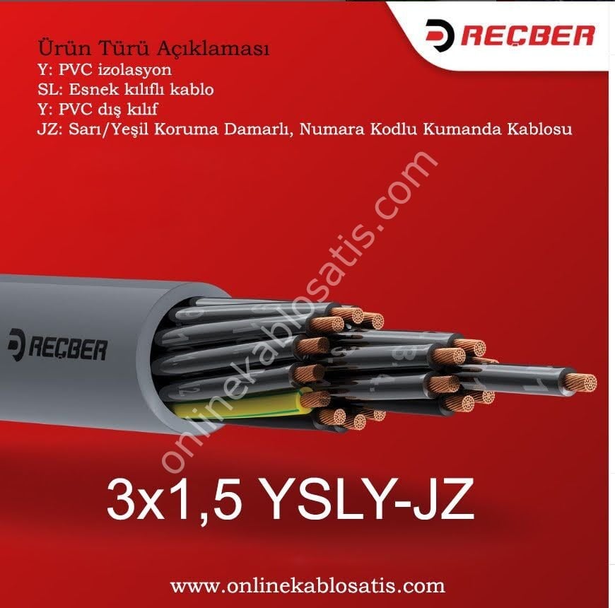 3x1,5mm YSLY-JZ Reçber Kablo