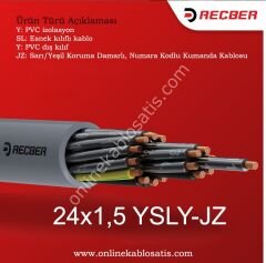24x1,5mm YSLY-JZ Reçber Kablo