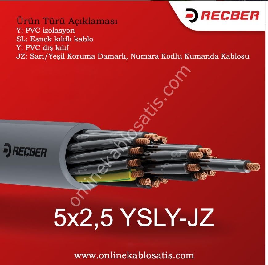 5x2,5mm YSLY-JZ Reçber Kablo