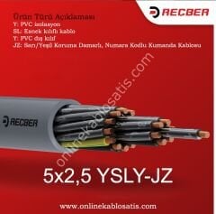 5x2,5mm YSLY-JZ Reçber Kablo