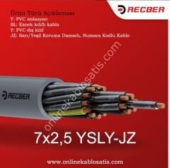 7x2,5mm YSLY-JZ Reçber Kablo
