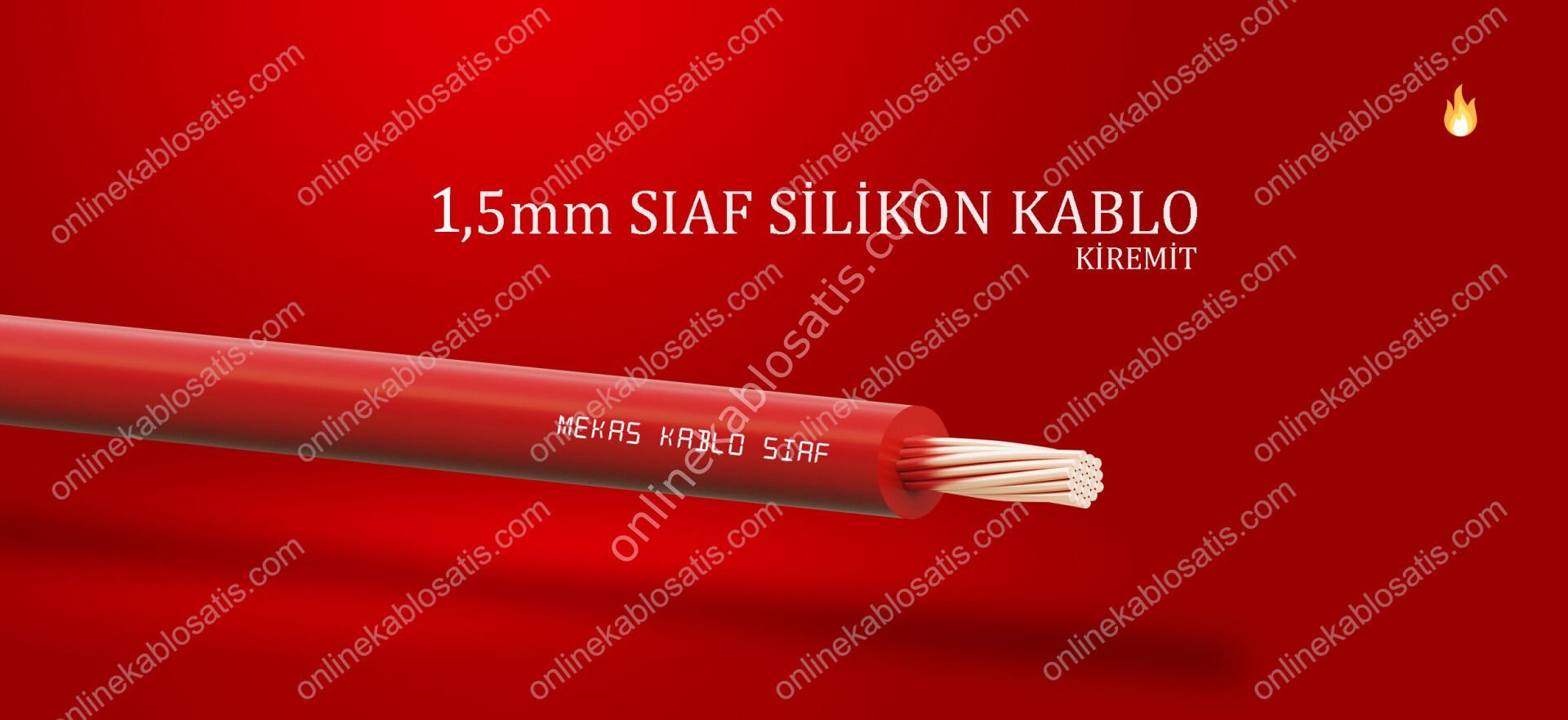 MEKAS 1,5mm Siaf Isıya Dayanıklı Silikon Kablo 100 Metre KİREMİT