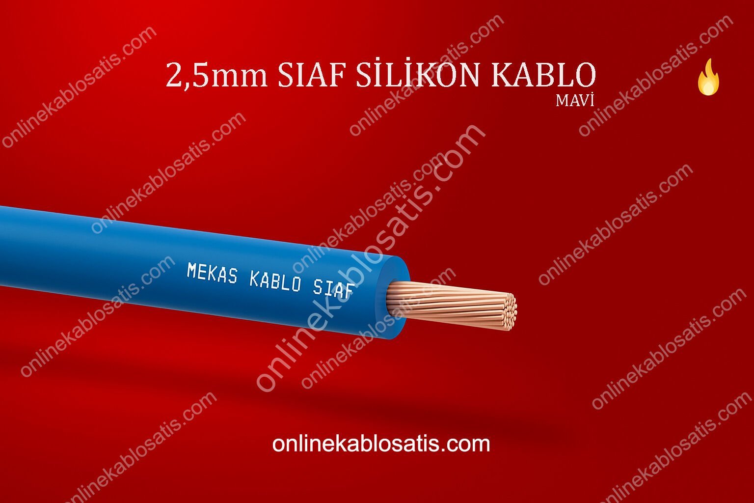 MEKAS 2,5mm Siaf Isıya Dayanıklı Silikon Kablo 100 Metre MAVİ
