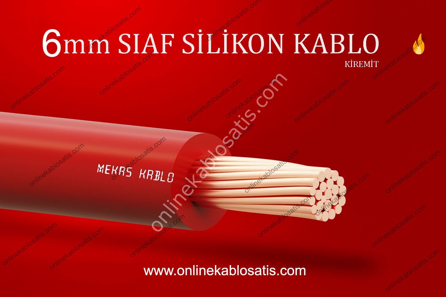 MEKAS 4mm Siaf Isıya Dayanıklı Silikon Kablo 100 Metre KİREMİT