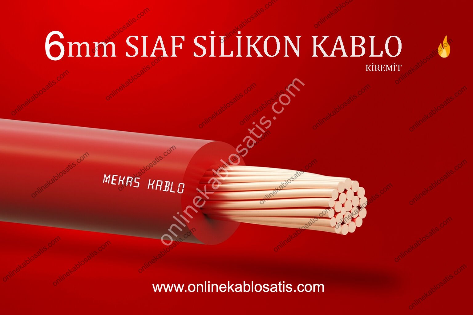 MEKAS 4mm Siaf Isıya Dayanıklı Silikon Kablo 100 Metre KİREMİT