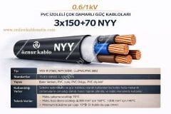 3x150+70 NYY KABLO ÖZNUR