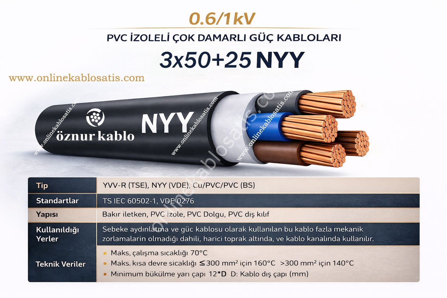 3X50+25 NYY ÖZNUR KABLO